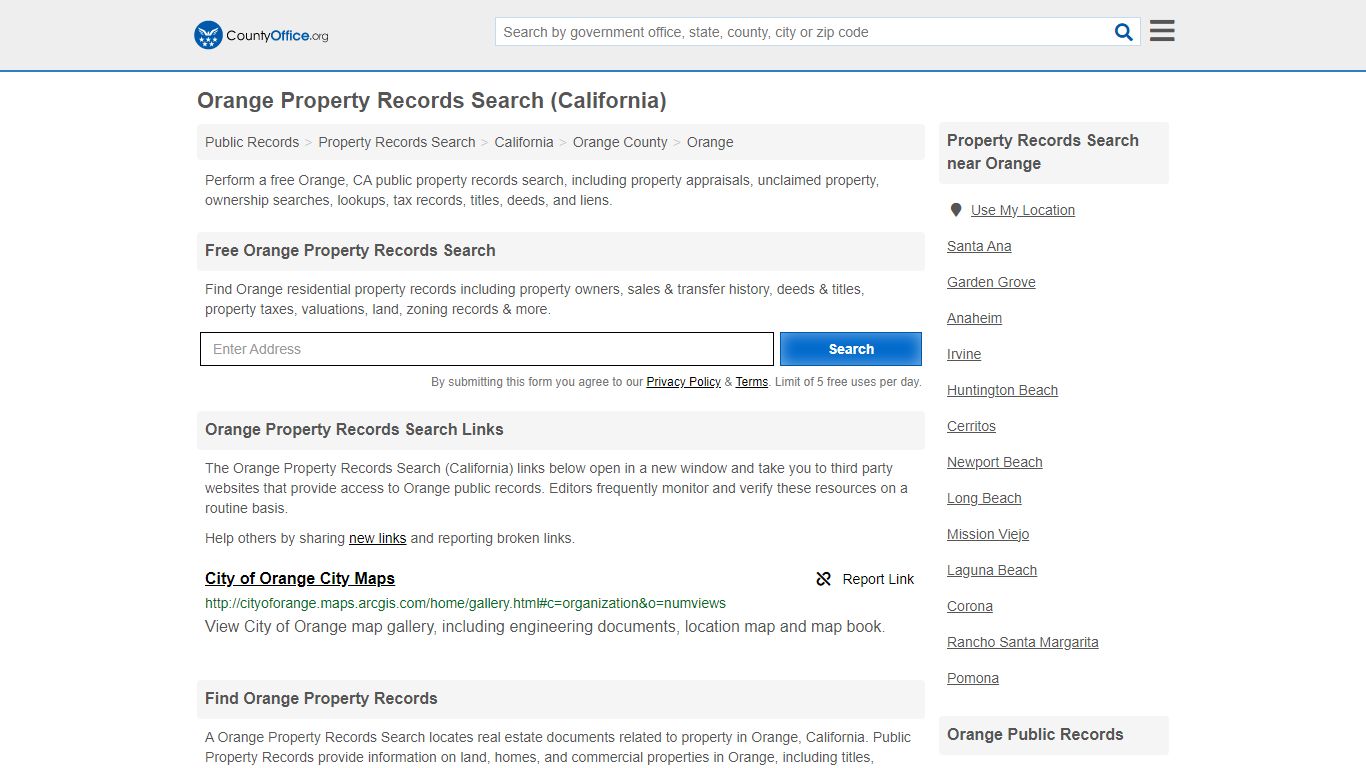 Orange Property Records Search (California) - County Office